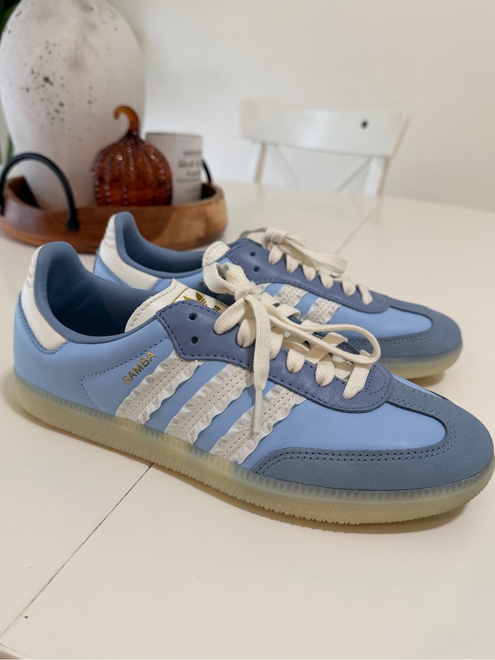 adidas Samba Light Blue & White Women's Sneakers